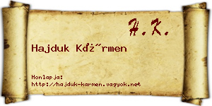 Hajduk Kármen névjegykártya